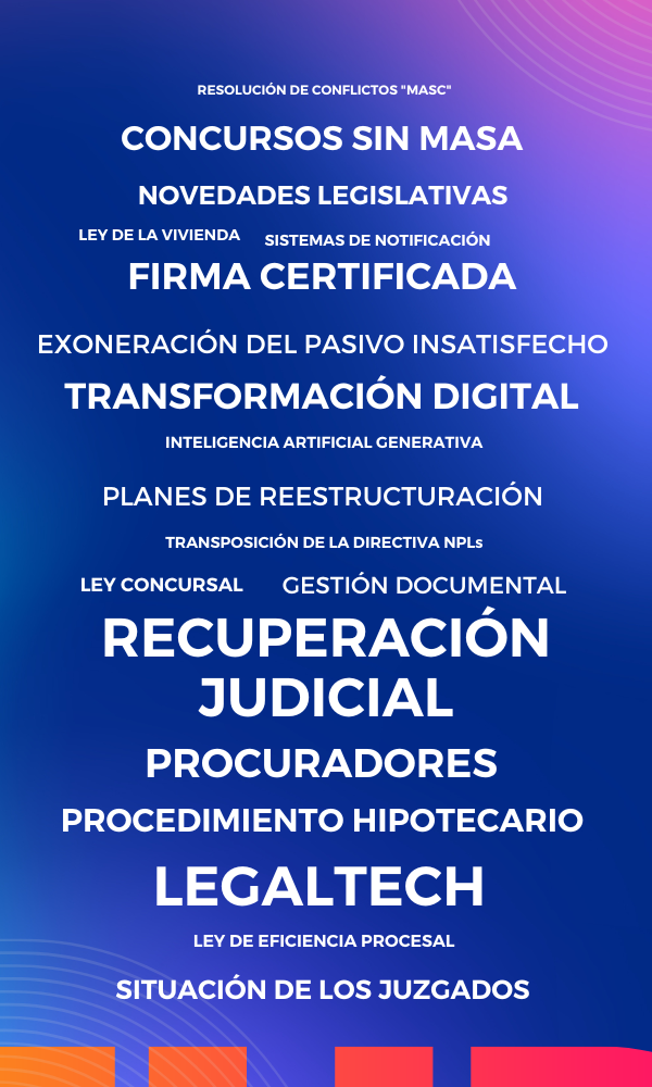 Nube de tags temas Recuperación Judicial 2026